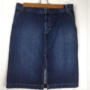Tommy Hilfiger Skirt Denim Jean front slit Size 6